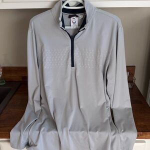 Puma x Voliton America Gray and Navy Quarter-Zip Pullover